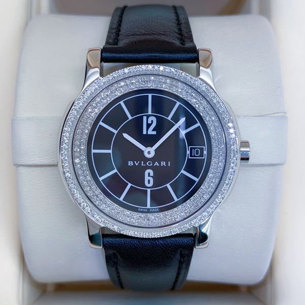 bvlgari宝格丽石英表solotempo系列型号st35g表径35mm材质精钢功能